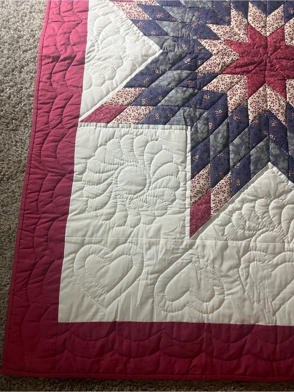 Quilt Vintage Lone Star 37 1/2” W x 47 1/2 L